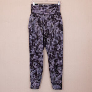 Athleta Salutaion printed gray tie dye joggers-S